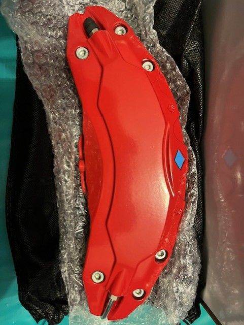 Brake Caliper Covers for Tesla Model Y - Aluminum in Red