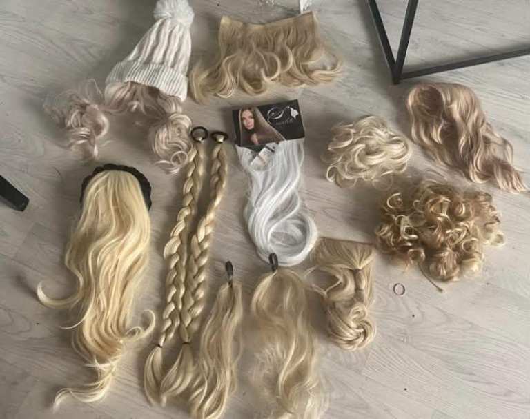 Blonde Hair Extensions & Wigs Collection – Good Condition