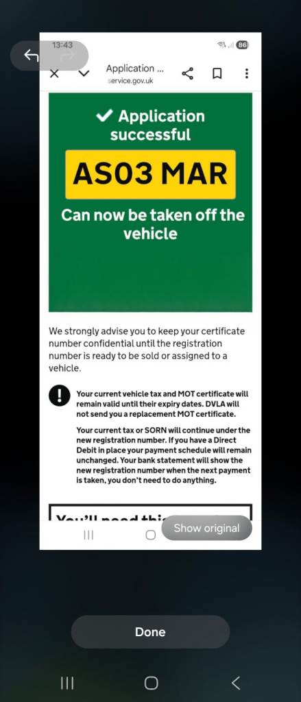 ASTON MARTIN PRIVATE PLATE FOR SALE.