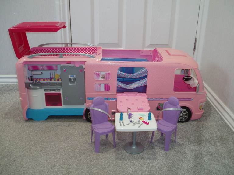 BARBIE DREAM CAMPERVAN - TRANSFORMING RV WITH ACCESSORIES RRP £291
