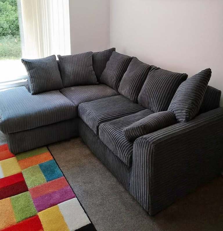 Grey Corner Sofa with Chaise – Good Condition