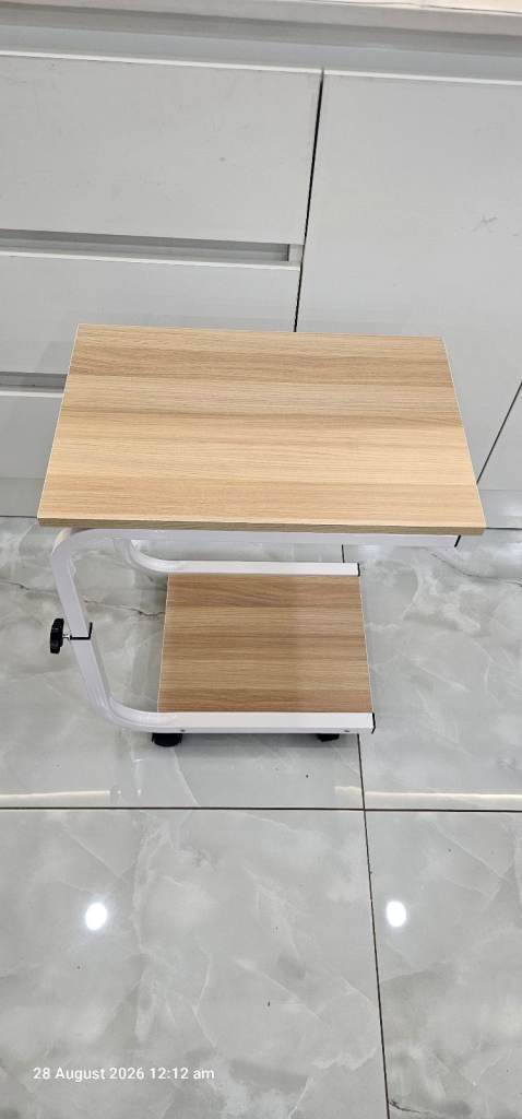 Adjustable Wooden Laptop/Side Table on Wheels – As Good As New