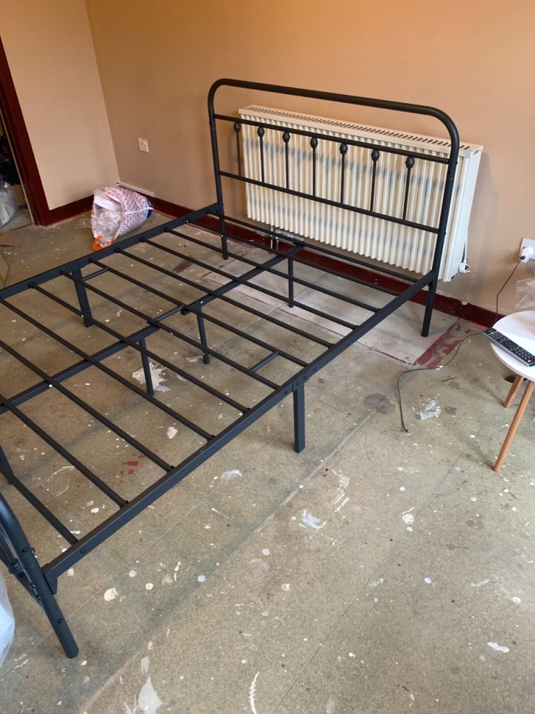 Black metal double Bed Frame 