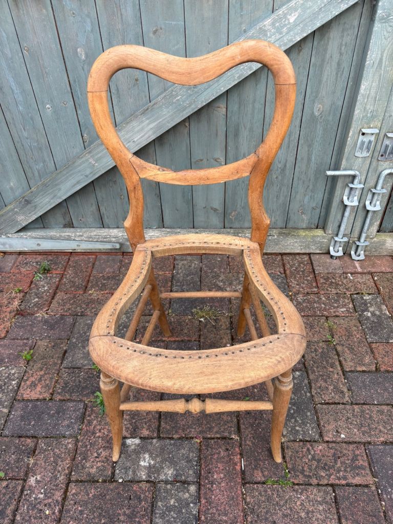 Victorian balloon back chair frame