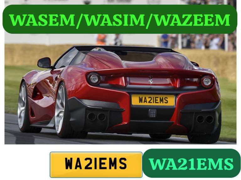 Waseems/wasim number plate 
