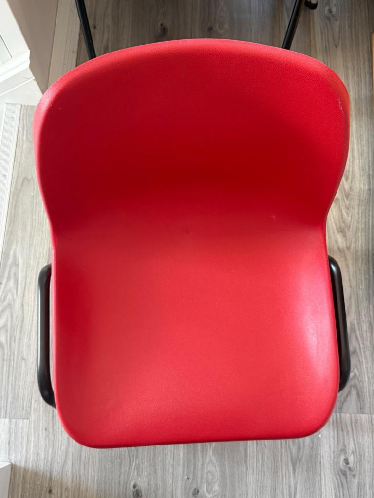 Red Plastic Stacking Chair - Good Condition