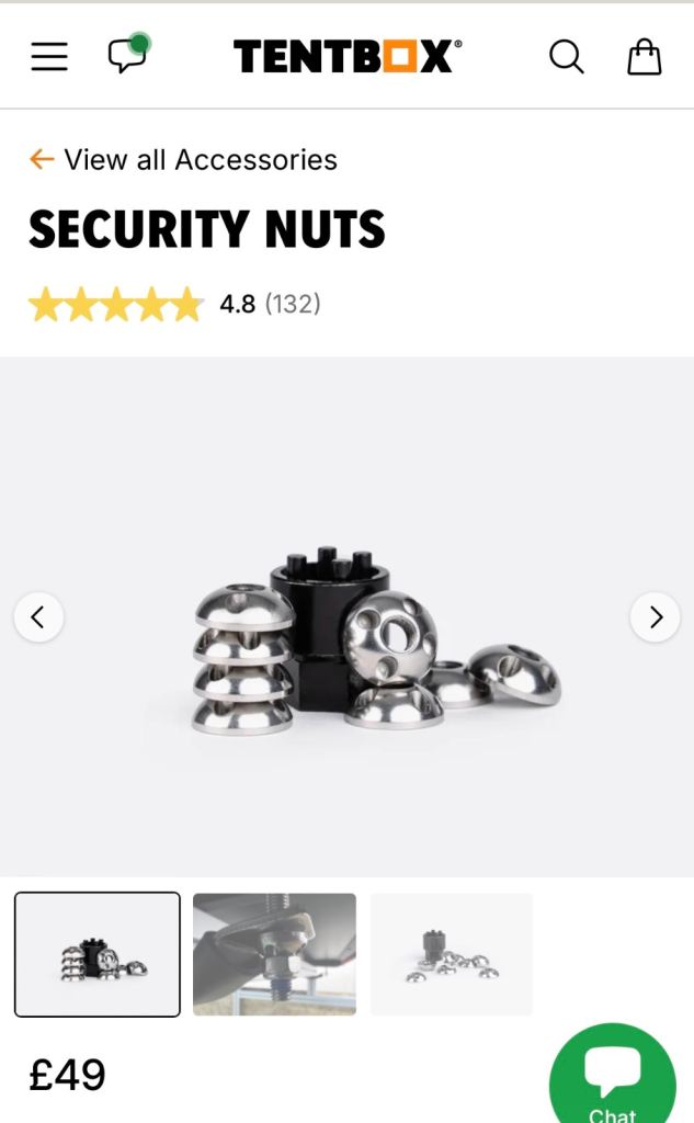 Security bolts for tent box 