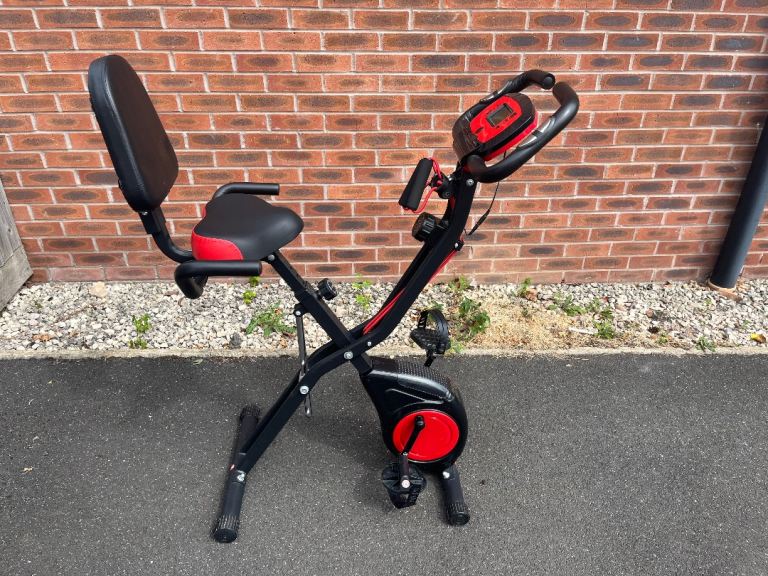 Folding Exercise Bike - Red and Black