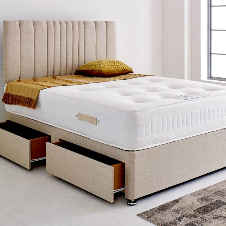 Premium Comfort DIVAN 4FT6 Double Bed with Mattress and Drawers – 20% OFF ::