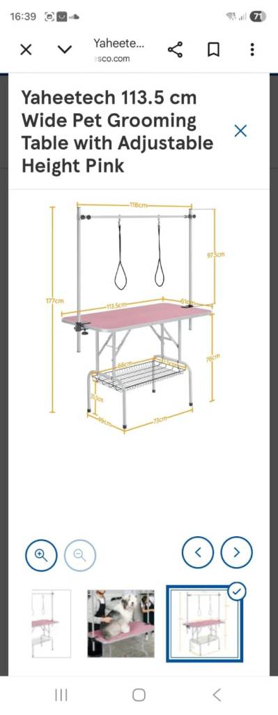 Dog grooming table. Boxed up. Like new 