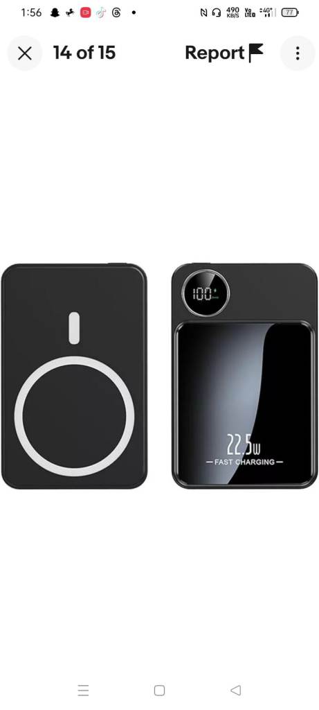 image for Magnetic 10000mAh Wireless Power Bank + 240W 4-in-1 USB-C Fast Charging Cable 