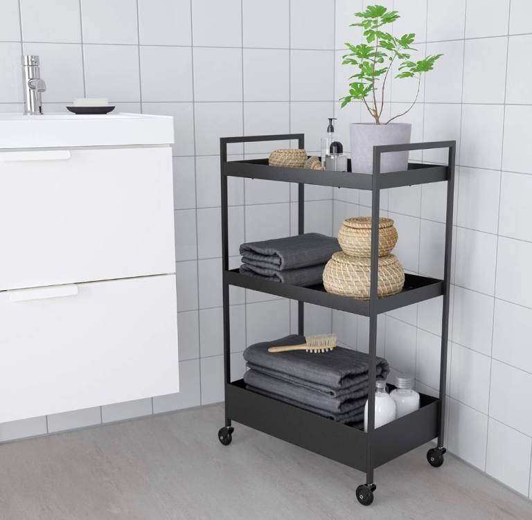 IKEA NISSAFORS Trolley, 50.5x30x83 cm, Black