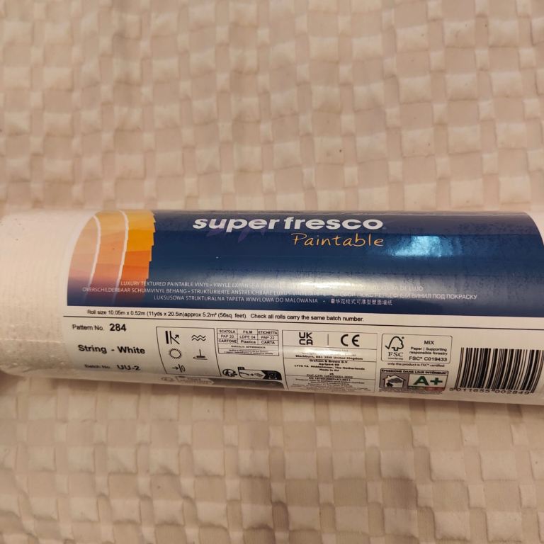 9 rolls of Super fresco paintable wallpaper
