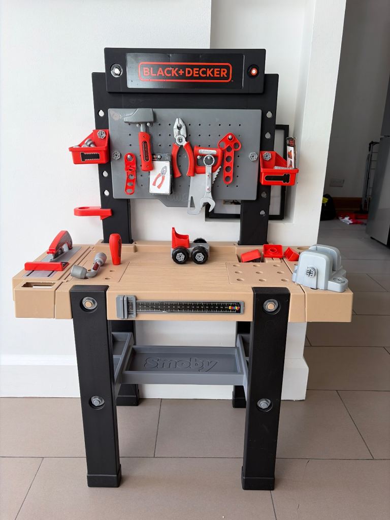 Kids Black + Decker workbench with tools 