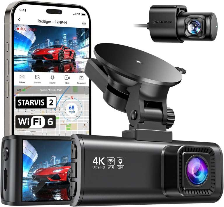 REDTIGER 4K Front & Rear Dash Cam WiFi 6 STARVIS 2 Night Vision