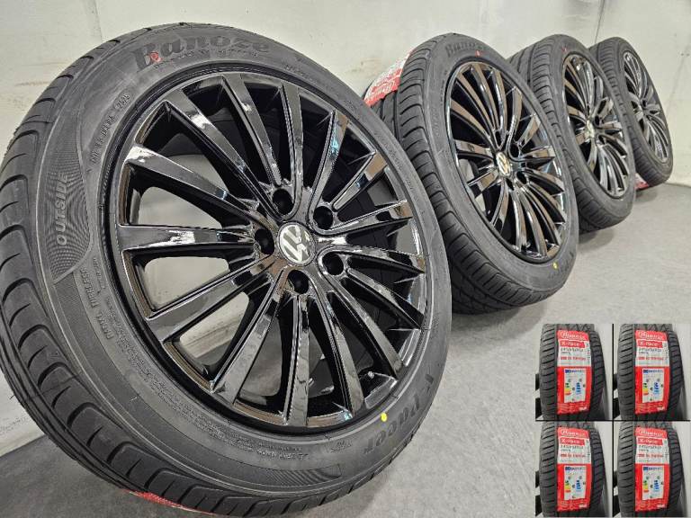 18" 5x120 REFURBISHED VW Volkswagen T5 T6 Black Alloy wheels Tyres TRANSPORTER VAN CAMPER