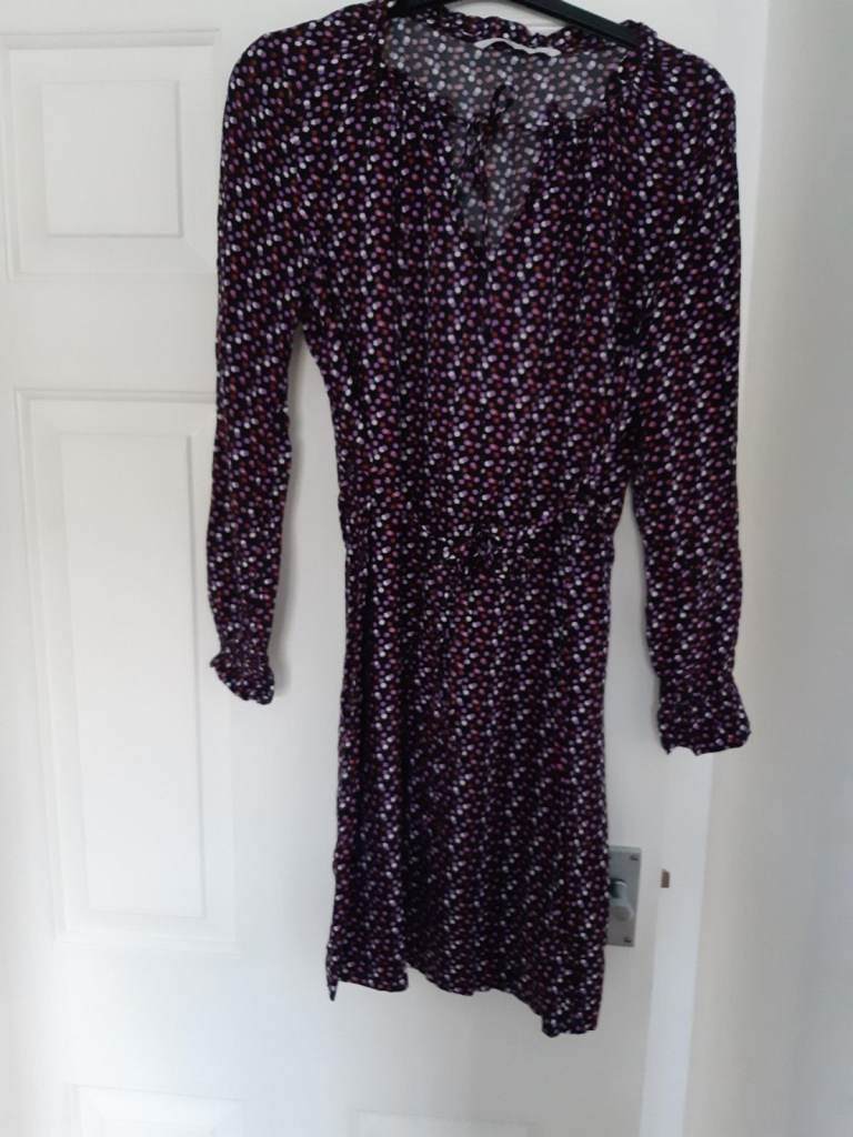 Purple spotty dress - size 8