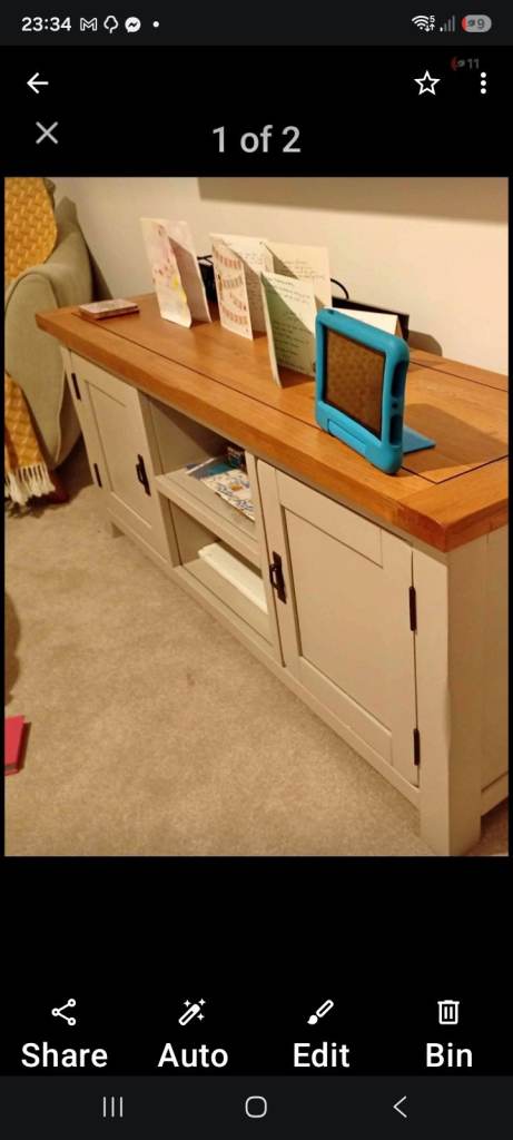 Wooden TV Unit / Sideboard with Storage - Good Condition