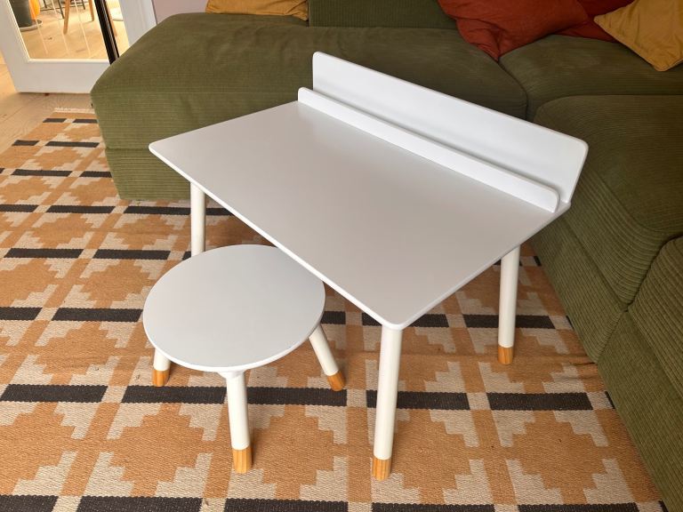 Children’s desk and stool