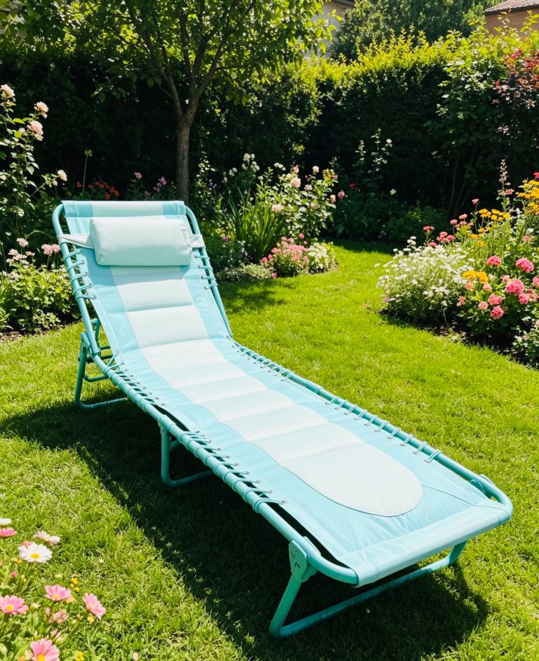 Brand New Aqua Blue Zero Gravity Reclining Sun Lounger – Garden Patio Chair