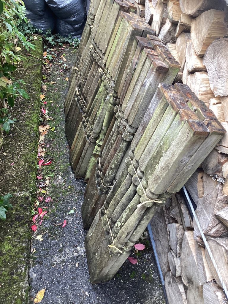 62 Wooden decking spindles tanalised turned decorative.