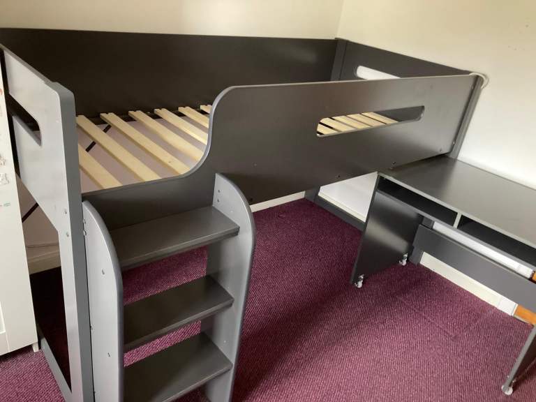 Black Mid sleeper bed. 