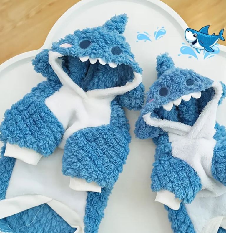 Shark small pet onesie, cute and practical