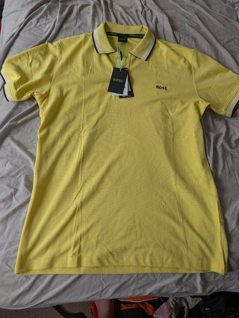 BOSS Paddy Polo Shirt Lemon Yellow - Brand New