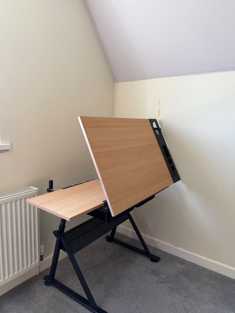 Adjustable Art Drafting Desk with Storage – Good Condition