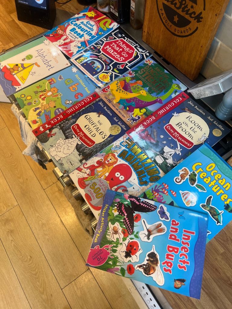 Kids' Activity and Colouring Books Bundle – Good Condition