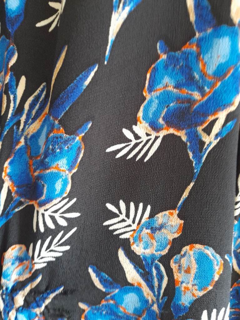 Floral V-Neck Midi Dress, Long Sleeve