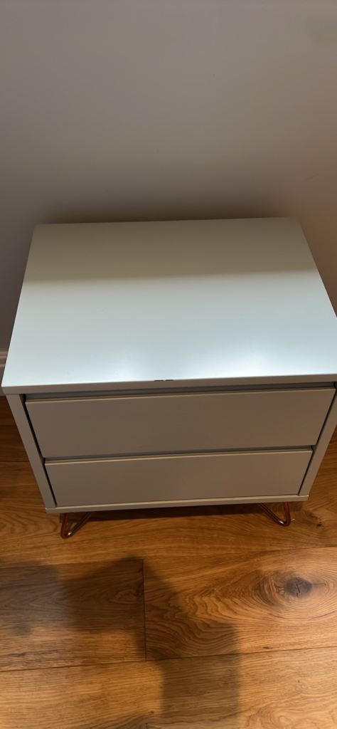 Made Grey 6 drawer chest of drawers and bedside chest of drawers 