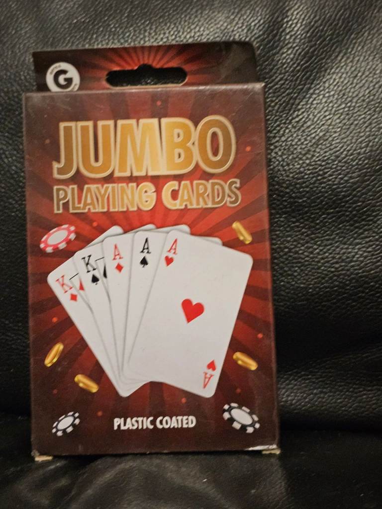Jumbo Plastic Coated Playing Cards – Brand New