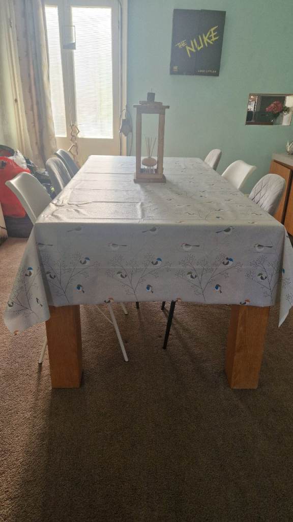 Solid 8 seater dining set
