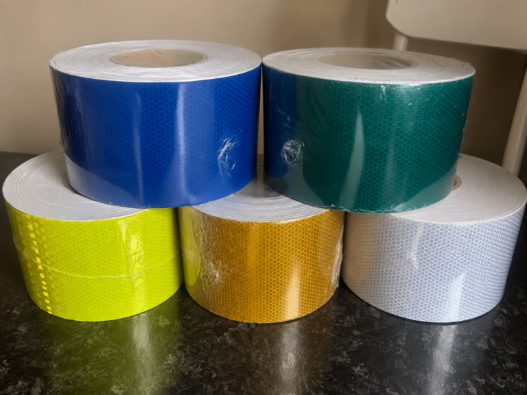 High-visibility reflective safety tape