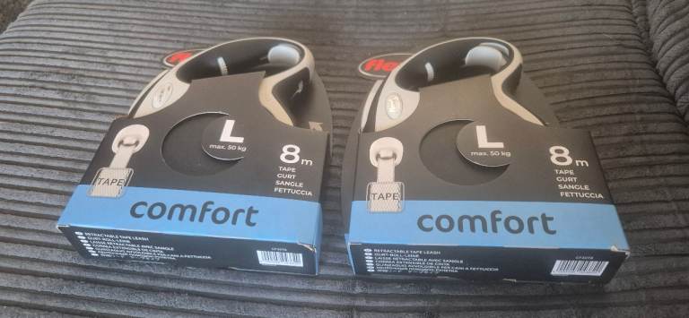 2 flexi 8 metre comfort 50k max tape leads