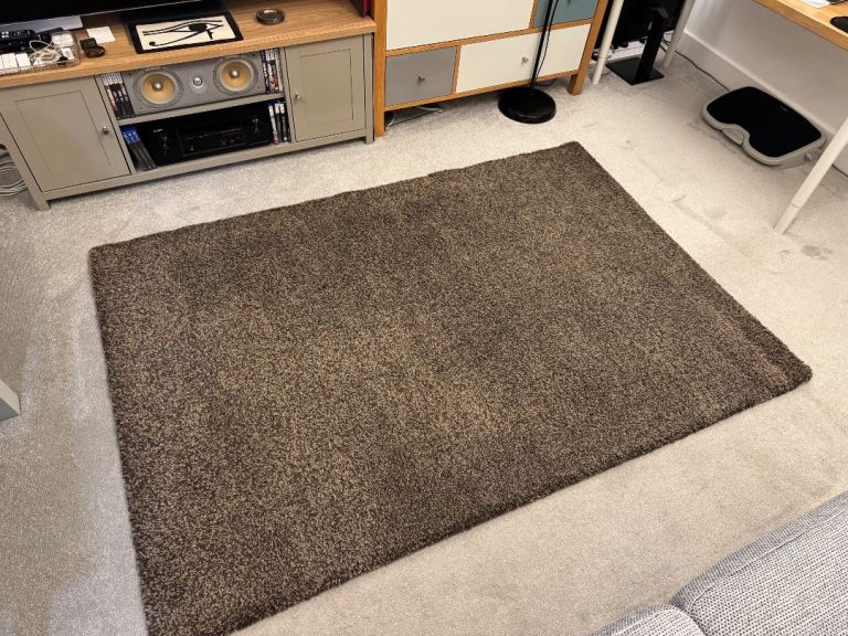 Ikea Ådum brown chunky loose high pile rug 133x195cm 4’4”x6’5”