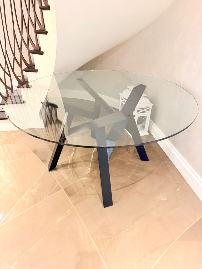 Modern glass dining table