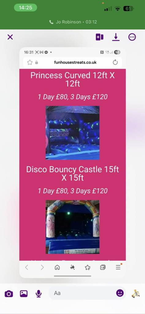 Disco Bouncy Castle 15ft x 15ft - Good Condition