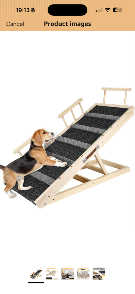 Dog ramp adjustable wooden