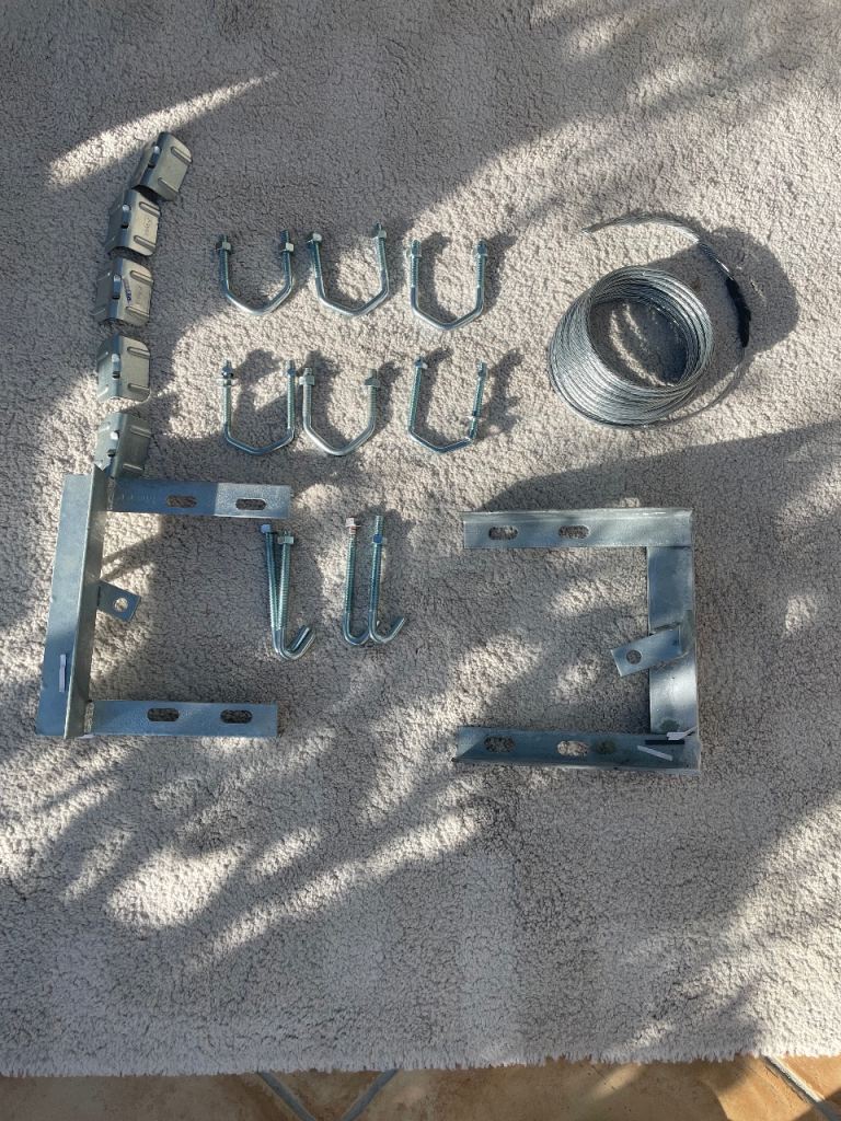 Heavy Duty 8” Aerial Fixing Kit Metal Brackets and U-Bolts Set