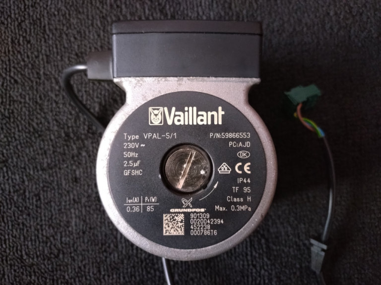 VAILLANT BOILER PUMP - ECOTEC PRO 24, 28, 831, 837, - VPAL-5/1 - 3 Pin - P/N: 59866553 Working
