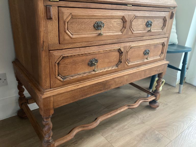 Stunning Antique Oak Large Bureau Desk