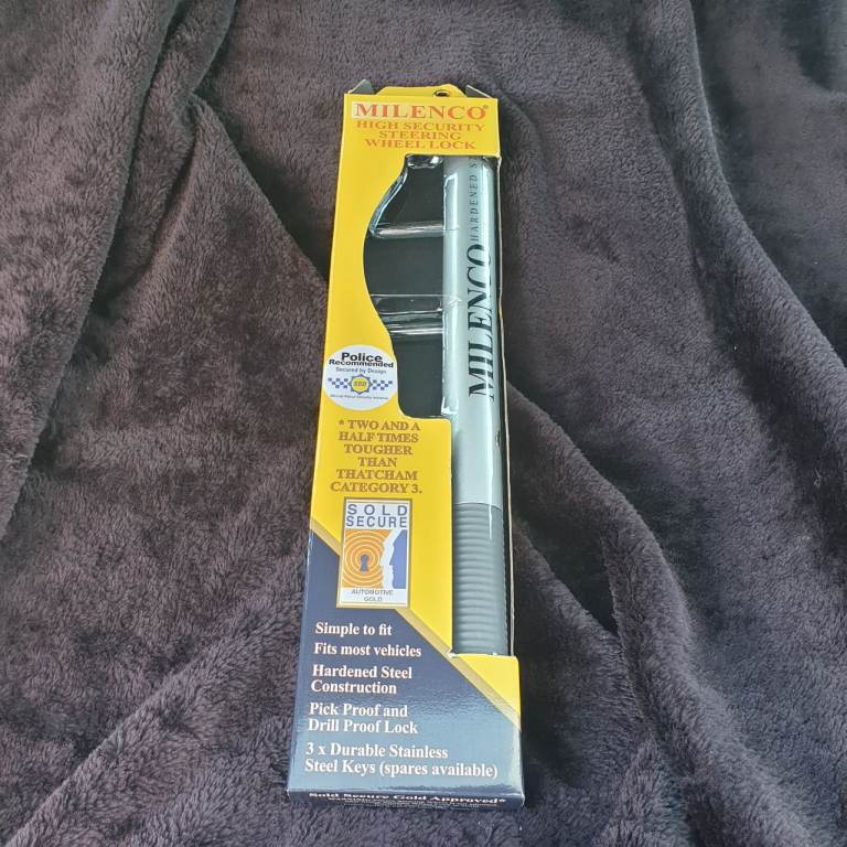New Milenco High Security Car Motor Moterhome Steering Wheel Lock - Silver