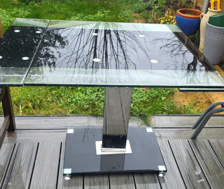 image for Glass extendable table 80-120