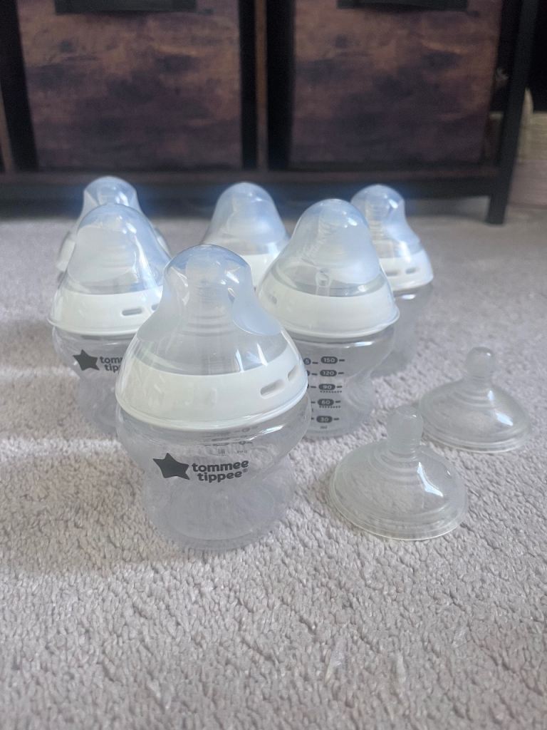 Tommee Tippee Baby Bottles & Teats – Good Condition, 6-Pack
