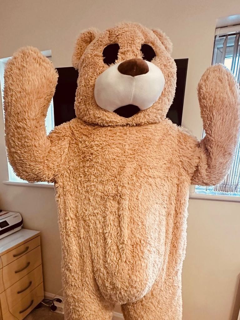 Giant Plush Dancing Teddy Bear Outfit Fancy Dress Costume Mascot Adult Size