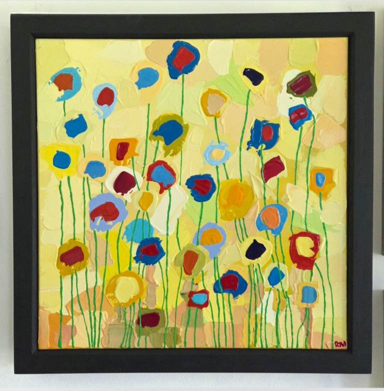 Late Summer Bunch- original signed abstract acrylic artwork painting art 