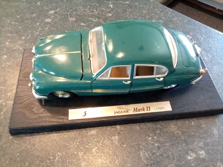 Jaguar Mark II (1959) Model Car - Green, on Display Base