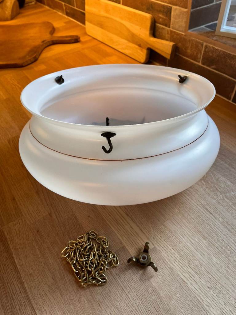 Glass Edwardian ceiling light shade.